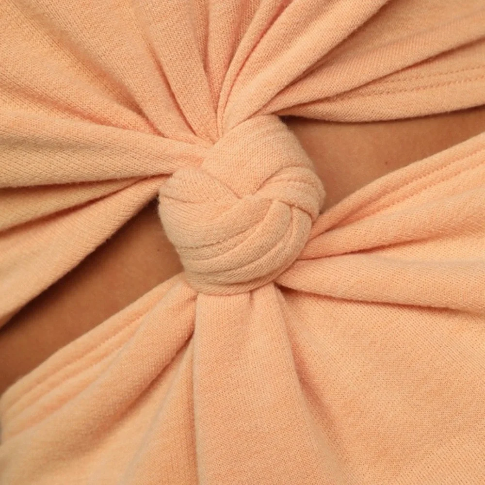 Lulus Orange Knotted Mini T-Shirt Cut Out Dress